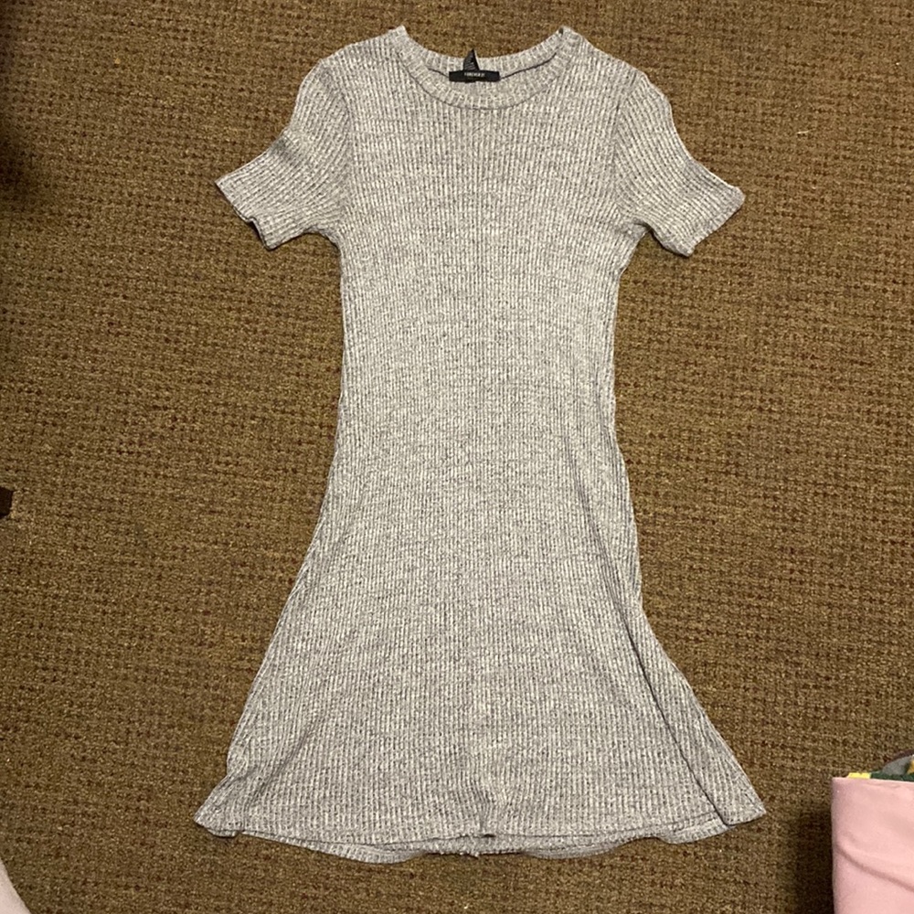 Grey knitted mini dress